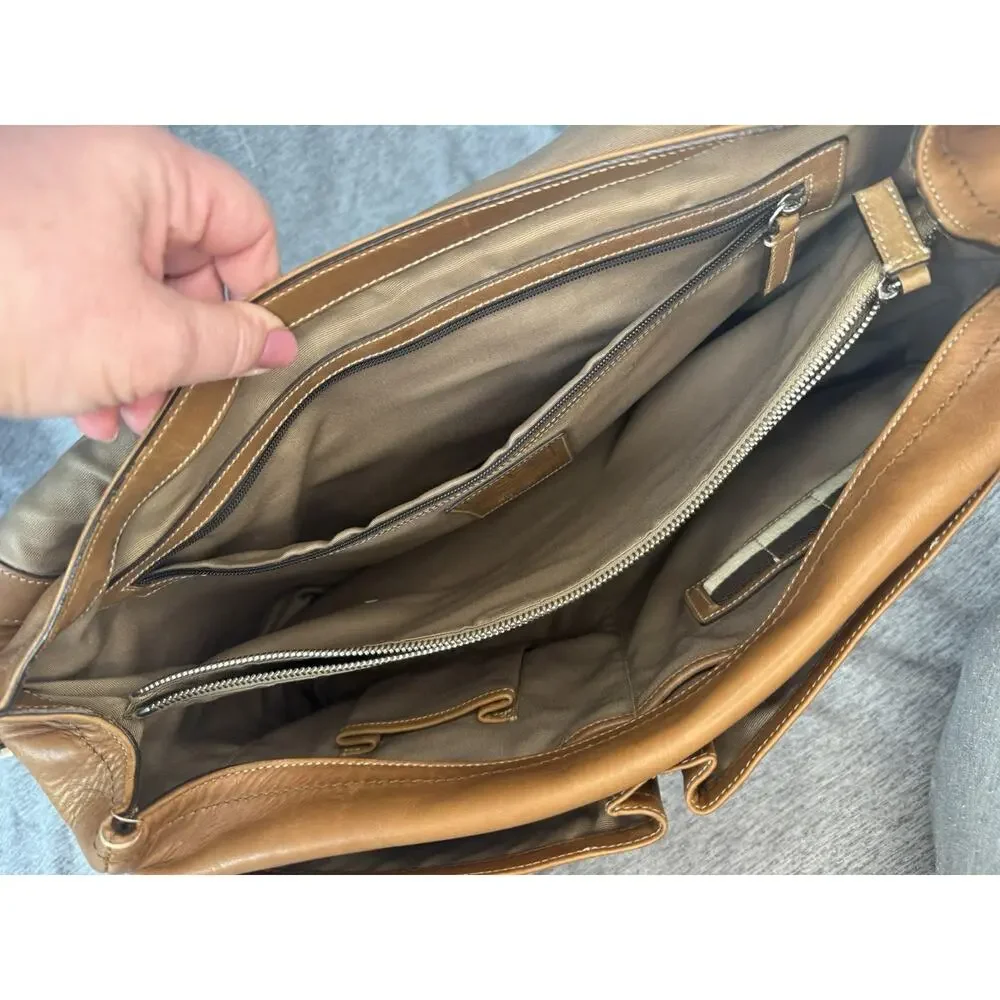 Coach Vintage Leather Messenger Bag Briefcase, Natural Color 2005 5A06